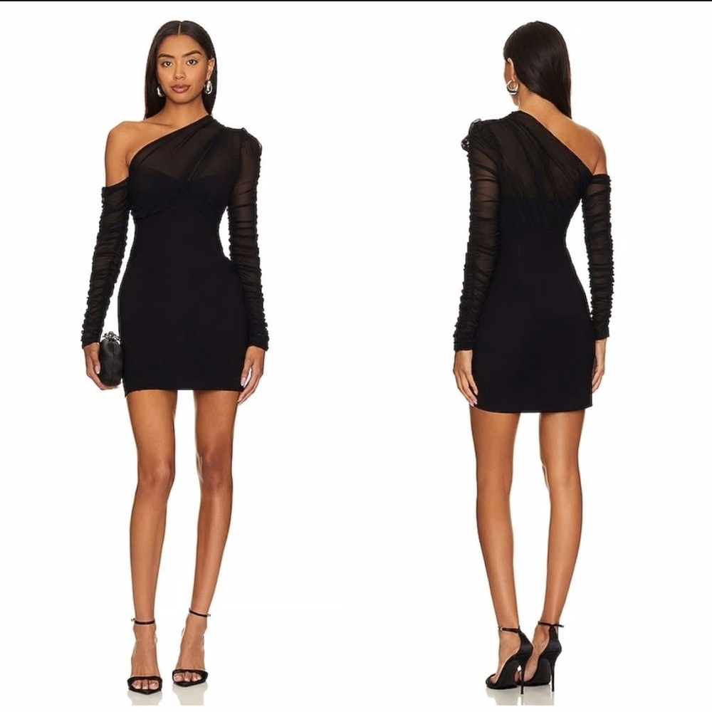 Lovers + Friends Black One-Shoulder Dress
